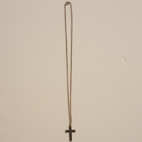 Blue cross necklace - Picture 5 of 5